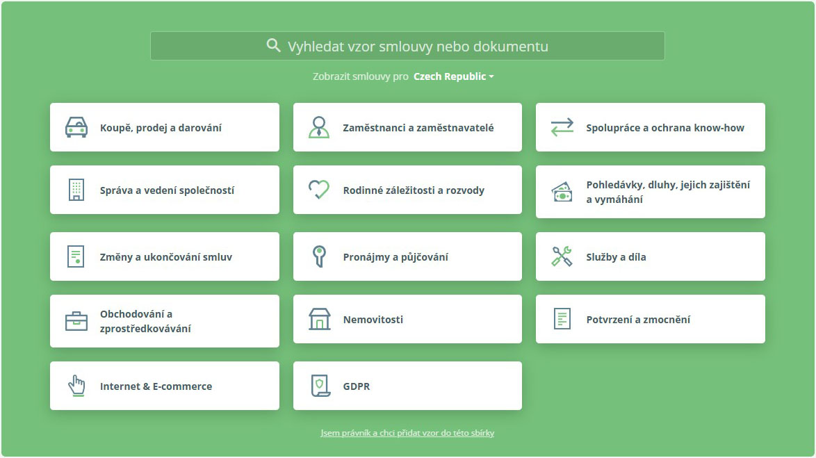 Legito - platforma pro vzory smluv